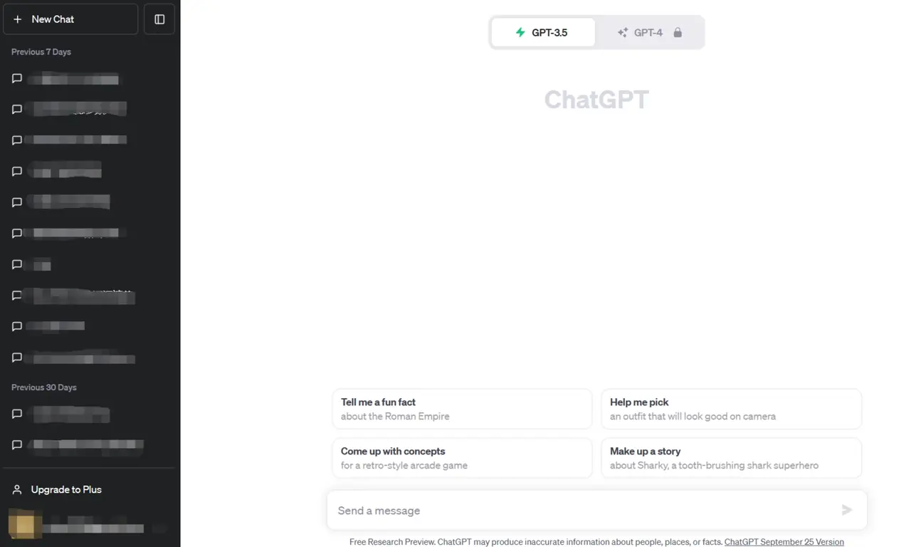 ChatGPT 界面